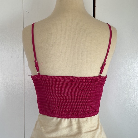 Barbie Hot Pink Satin Crop Top - Picture 3 of 5